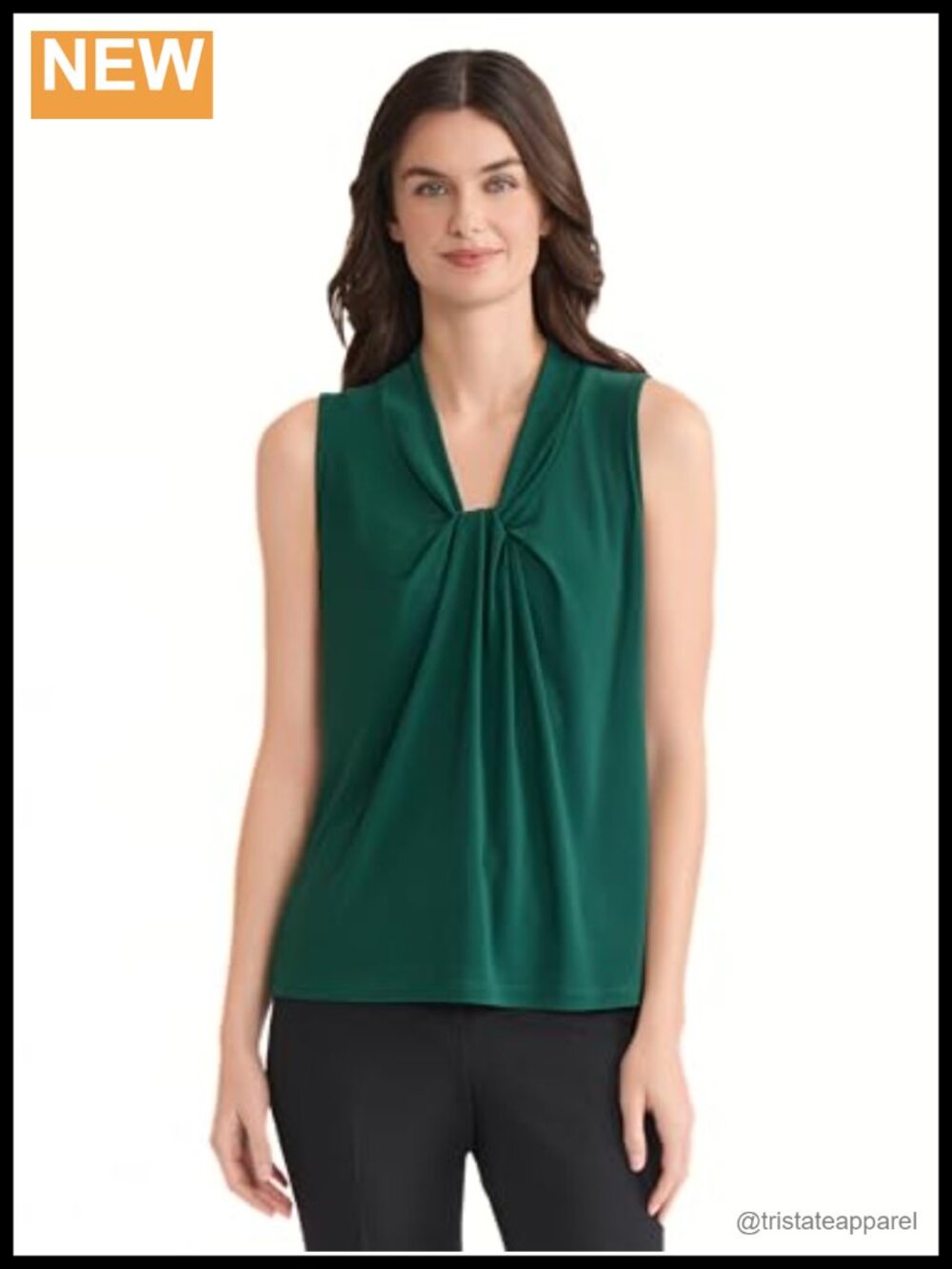 Sleeveless Knot-Front Top 96% Polyester 4% Elastane Women's Blouse